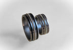 Titanium Wedding Ring Set: Guitar String & Ebony Wood Inlay