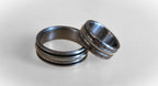 Titanium Wedding Ring Set: Guitar String & Ebony Wood Inlay