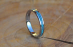 Handcrafted Stainless Steel Ring with Turquoise Inlay