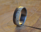 Deer Antler Ring: Walnut Wood Inlay, Stainless Steel Band