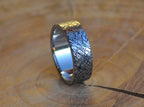 Handmade Hammered Stainless Steel Ring, Rustic Mens Wedding Band