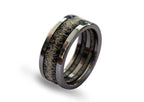 Hunters Deer Antler Titanium Band - Unique Titanium Mens Ring