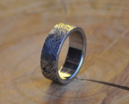 Handmade Hammered Stainless Steel Ring, Rustic Mens Wedding Band