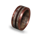 Handmade Copper Ring: Antler & Dinosaur Fossil Inlay Wedding Band
