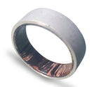 Sand Blasted Titanium Ring: Wenge Wood Inlay, Matte Finish