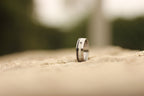 Titanium Ring: Ebony Wood & Deer Antler Inlay Wedding Band