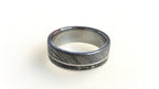 Damascus Steel & Titanium Wedding Band with Pyrite Inlay
