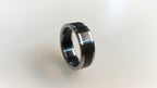 Titanium Ring with Ebony Wood Inlay: Mens Wedding Band