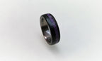 Titanium Ring: Ebony Wood & Amethyst Inlay, Handmade Band