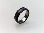 Titanium Ring: Ebony Wood & Amethyst Inlay, Handmade Band