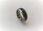 Tungsten Carbide Ring with Black Obsidian Inlay