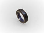 Titanium Wedding Band: Ziricote Wood & Amethyst Inlay