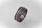 Handmade Titanium Ring with Guitar String and Olive Wood - Music Lover's Gift - Wedding Ring