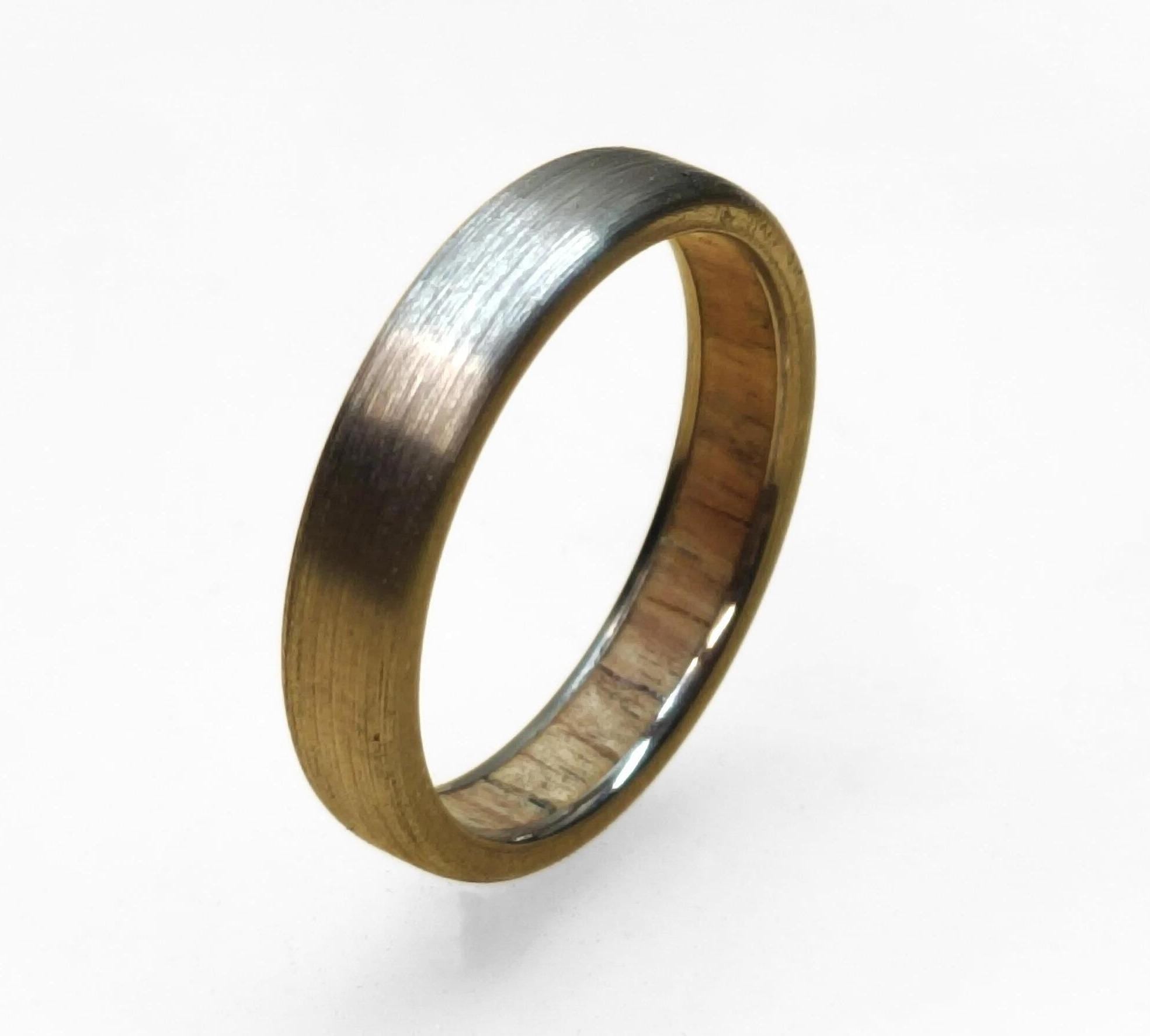 Unique Ring from Nature - Titanium and Secret Olive wood for you Love