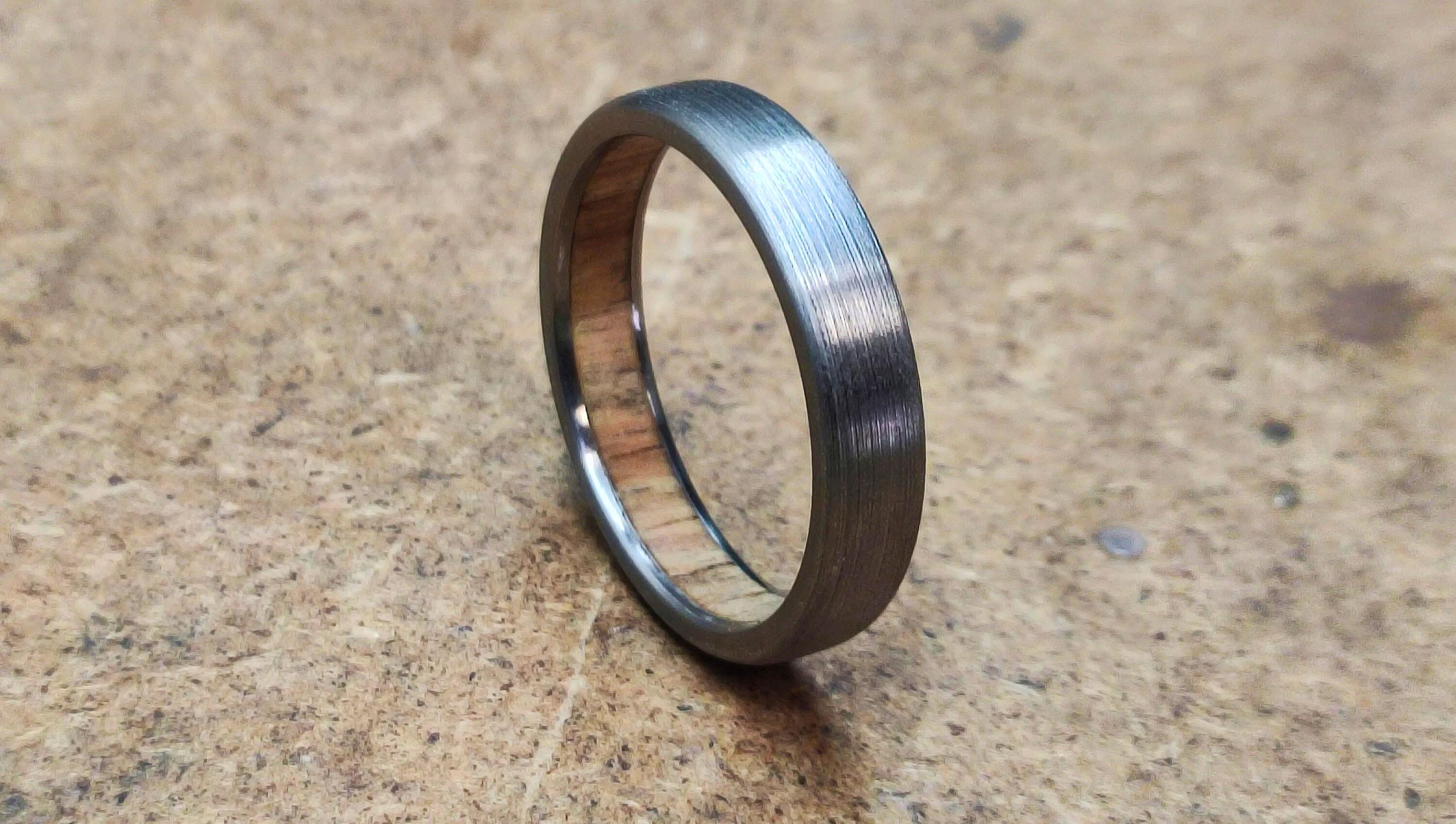 Unique Ring from Nature - Titanium and Secret Olive wood for you Love