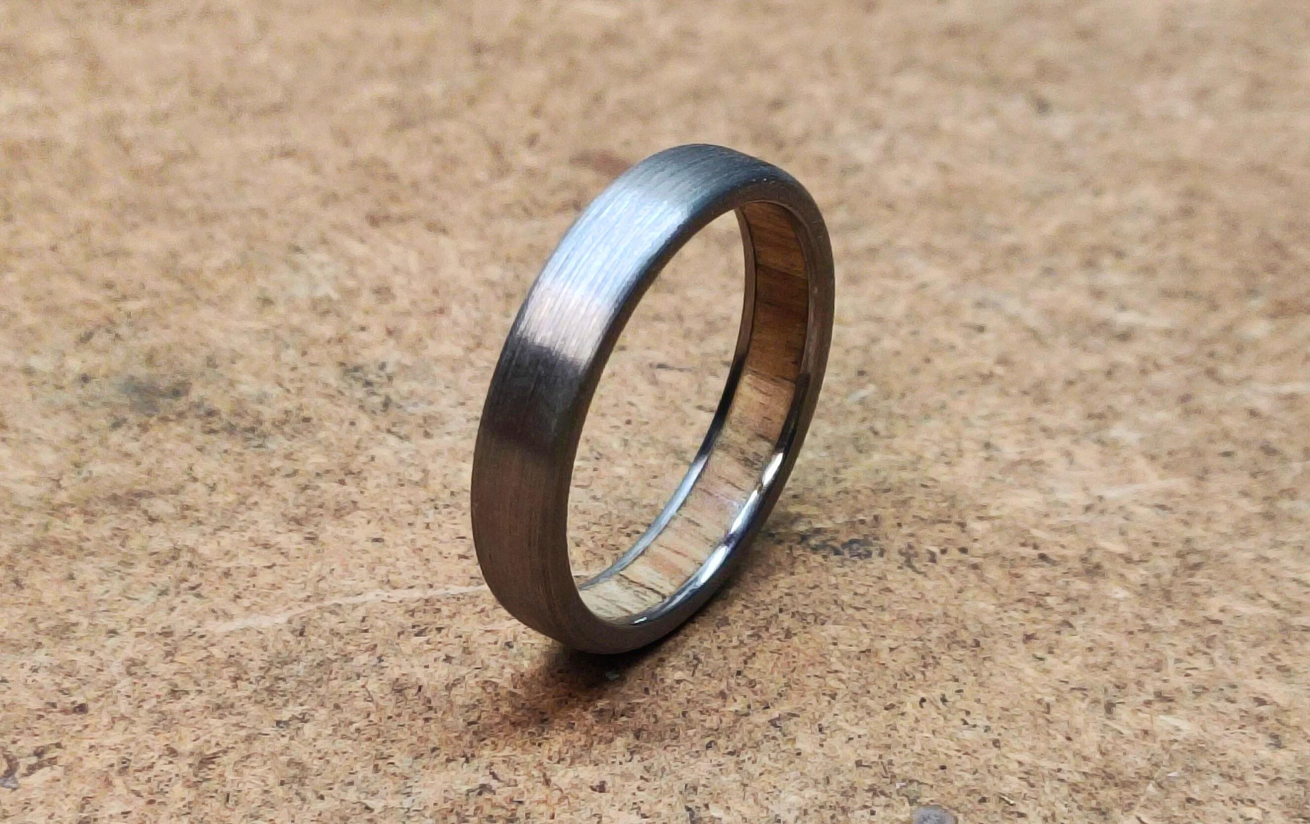Unique Ring from Nature - Titanium and Secret Olive wood for you Love