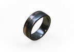 Damascus Steel Wedding Band: Titanium Ring with Copper Inlay