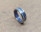 Titanium Wedding Band: Amethyst & Deer Antler Inlay, Unisex Promise Ring