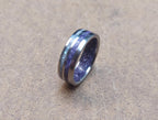 Titanium Wedding Band: Amethyst & Deer Antler Inlay, Unisex Promise Ring