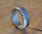 Handcrafted Deer Antler Ring: Sand Blasted Stainless Steel Hunter Ring
