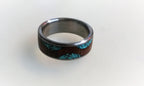 Titanium Ring: Cocobolo Wood & Turquoise Inlay Wedding Band