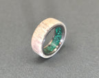 Customizable Titanium Ring: Deer Antler & Malachite Inlay