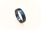 Titanium Wedding Ring with Crushed Shaving Inlay, Rustic and elegant wedding band