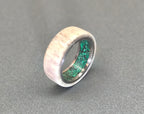 Customizable Titanium Ring: Deer Antler & Malachite Inlay