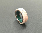 Customizable Titanium Ring: Deer Antler & Malachite Inlay
