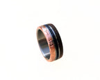 Titanium Wedding Band: Patina Copper, Lapis Lazuli & Amaranth Wood Inlay