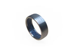 Brushed Titanium Ring: Lapis Lazuli Inlay, Handmade Band