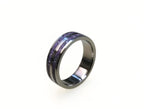 Titanium Ring with Crushed Amethyst Inlay: Handmade Purple Band