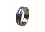 Titanium Ring with Crushed Amethyst Inlay: Handmade Purple Band
