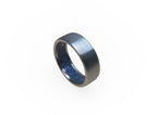 Brushed Titanium Ring: Lapis Lazuli Inlay, Handmade Band