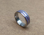 Titanium Ring with Crushed Amethyst Inlay: Handmade Purple Band